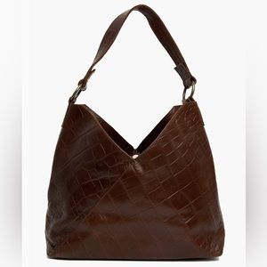 Able Solome Shoulder Bag in Chocolate Crocodile